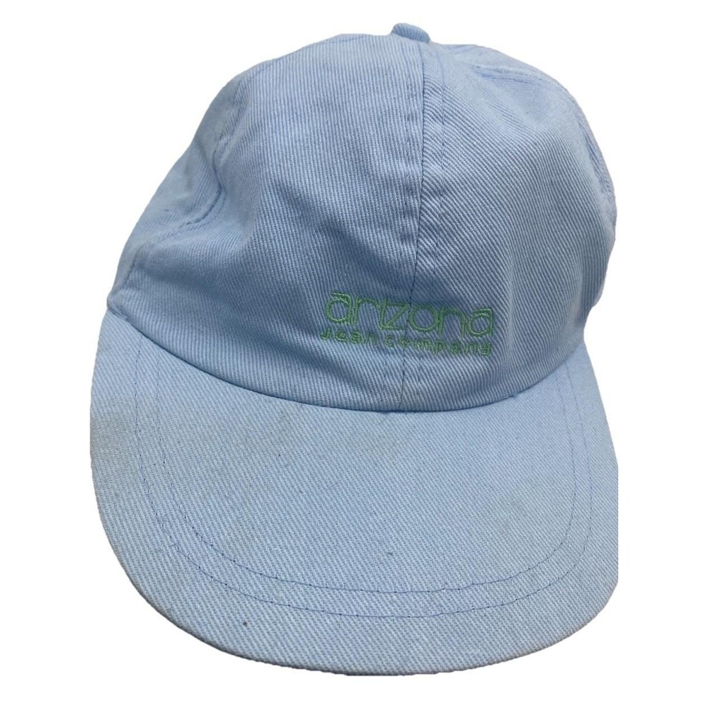 Vintage Arizona Jean Co Blue Ponytail Scrunchie Back Cap Y2K Cotton Hat Preowned